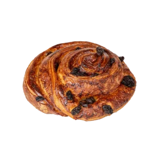 Caracola de crema y pasas